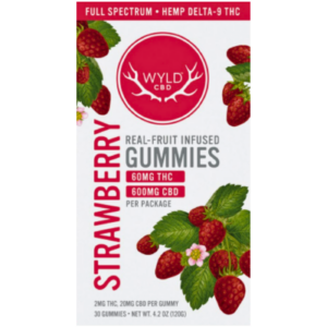 WYLD | Strawberry Gummies | 2mg Delta-9 THC + 20mg CBD | – 10 Count