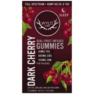 WYLD | Dark Cherry Sleep Gummies | 2mg Delta-9 THC + 20mg CBD + 5mg CBN | – 10 Count