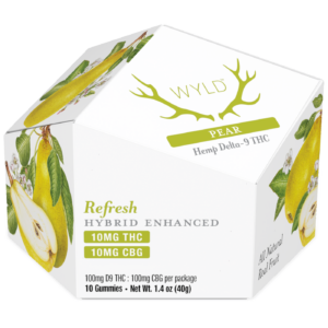WYLD | Pear Gummies | 10mg Delta-9 THC + 10mg CBD – 10 Count